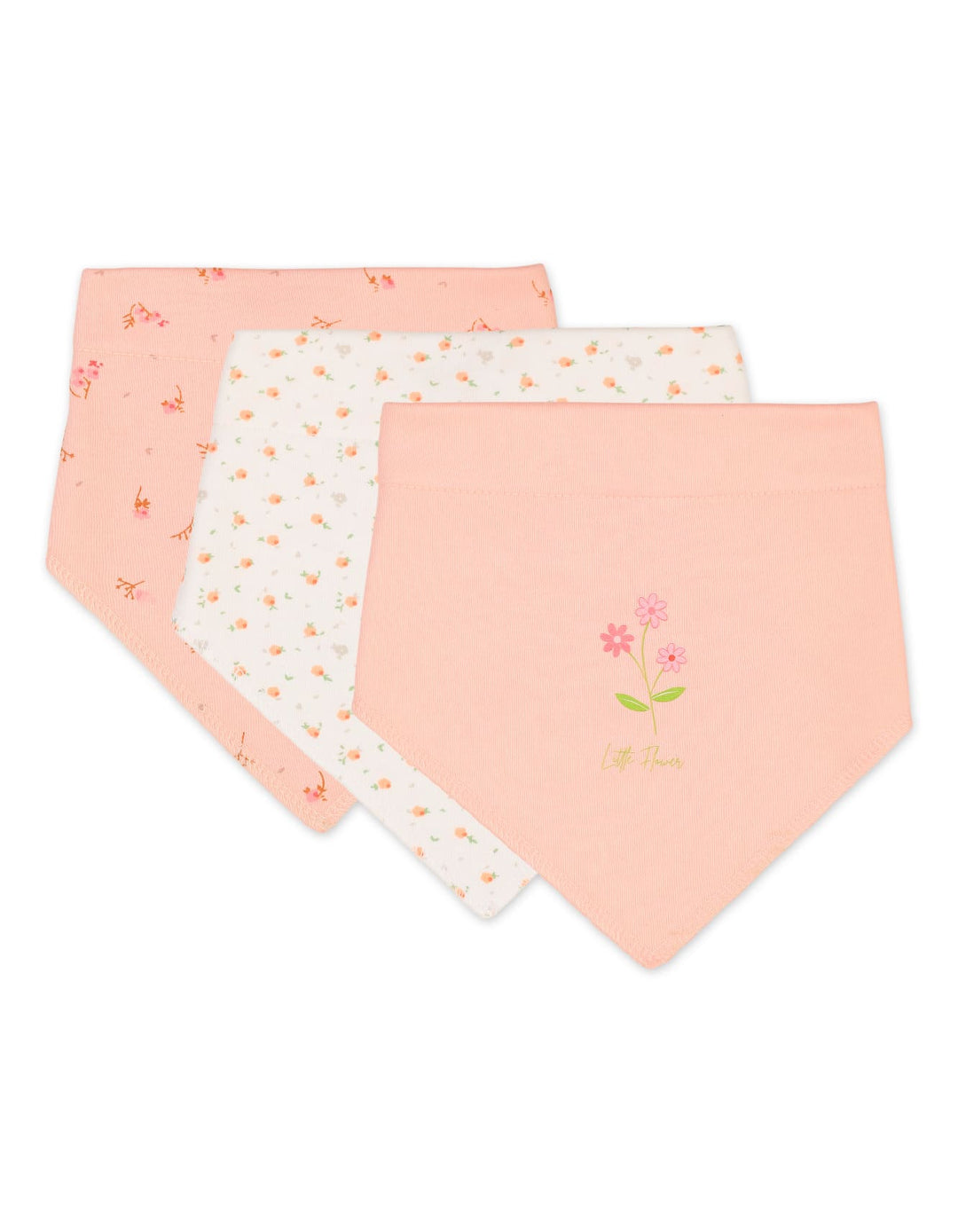 Newborn Girls Bibs Pack of 3 Bambies Peach Floral at Zubaidas