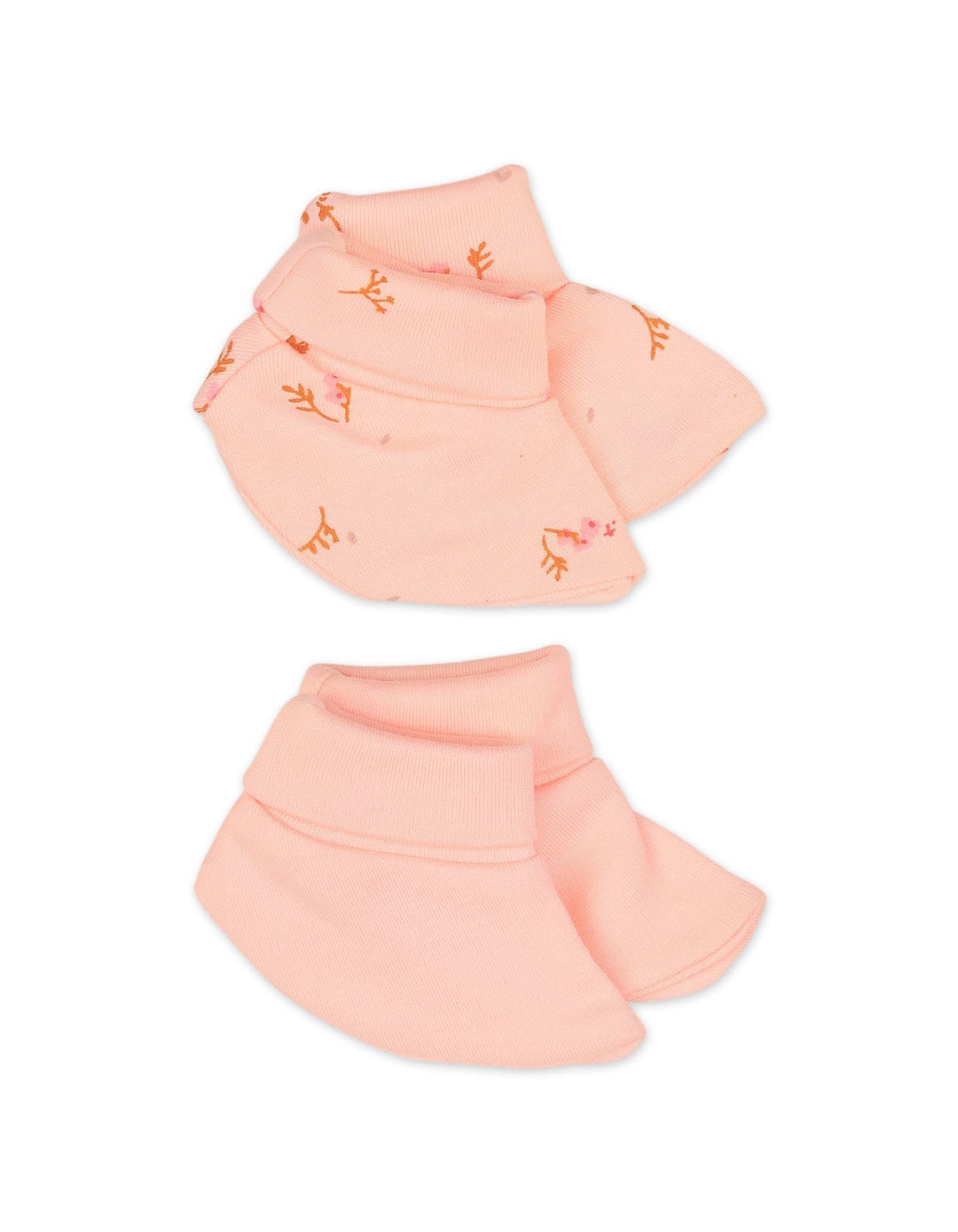 Newborn Girls Booties Pack of 2 Bambies Peach Floral at Zubaidas