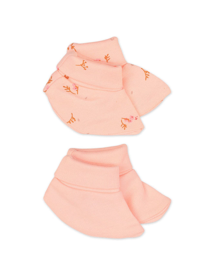 Newborn Girls Booties Pack of 2 Bambies Peach Floral at Zubaidas