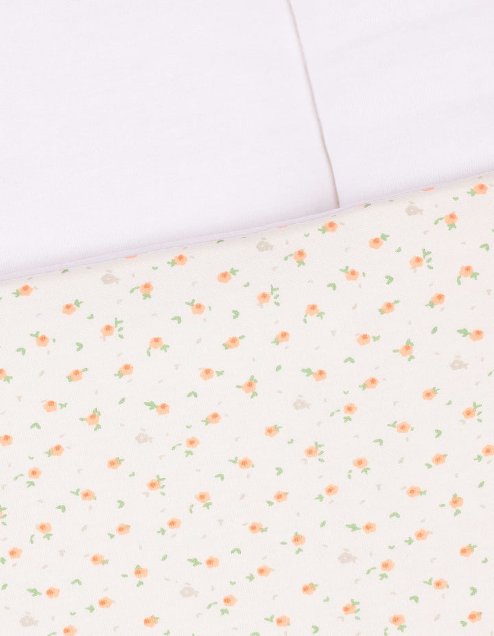 Newborn Girls Carry Nest Bambies Peach Floral Off White at Zubaidas Best Online Baby and Kids Store in Pakistan