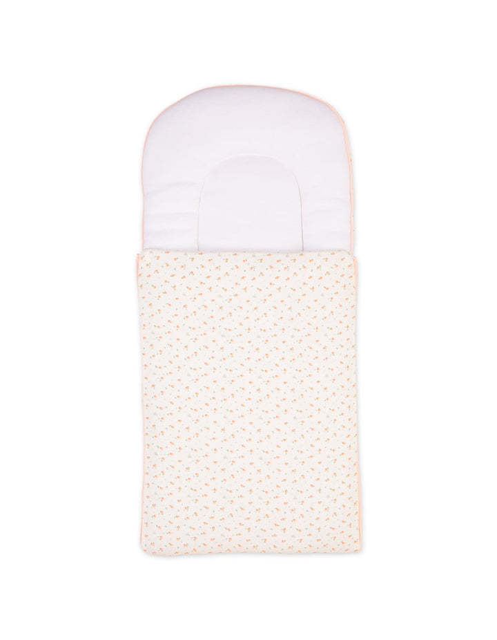 Newborn Girls Carry Nest Bambies Peach Floral Off White at Zubaidas