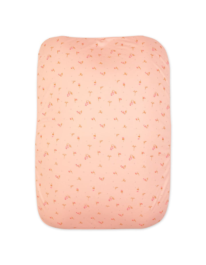 Newborn Girls Changing Sheet Bambies Peach Floral Printed Peach at Zubaidas
