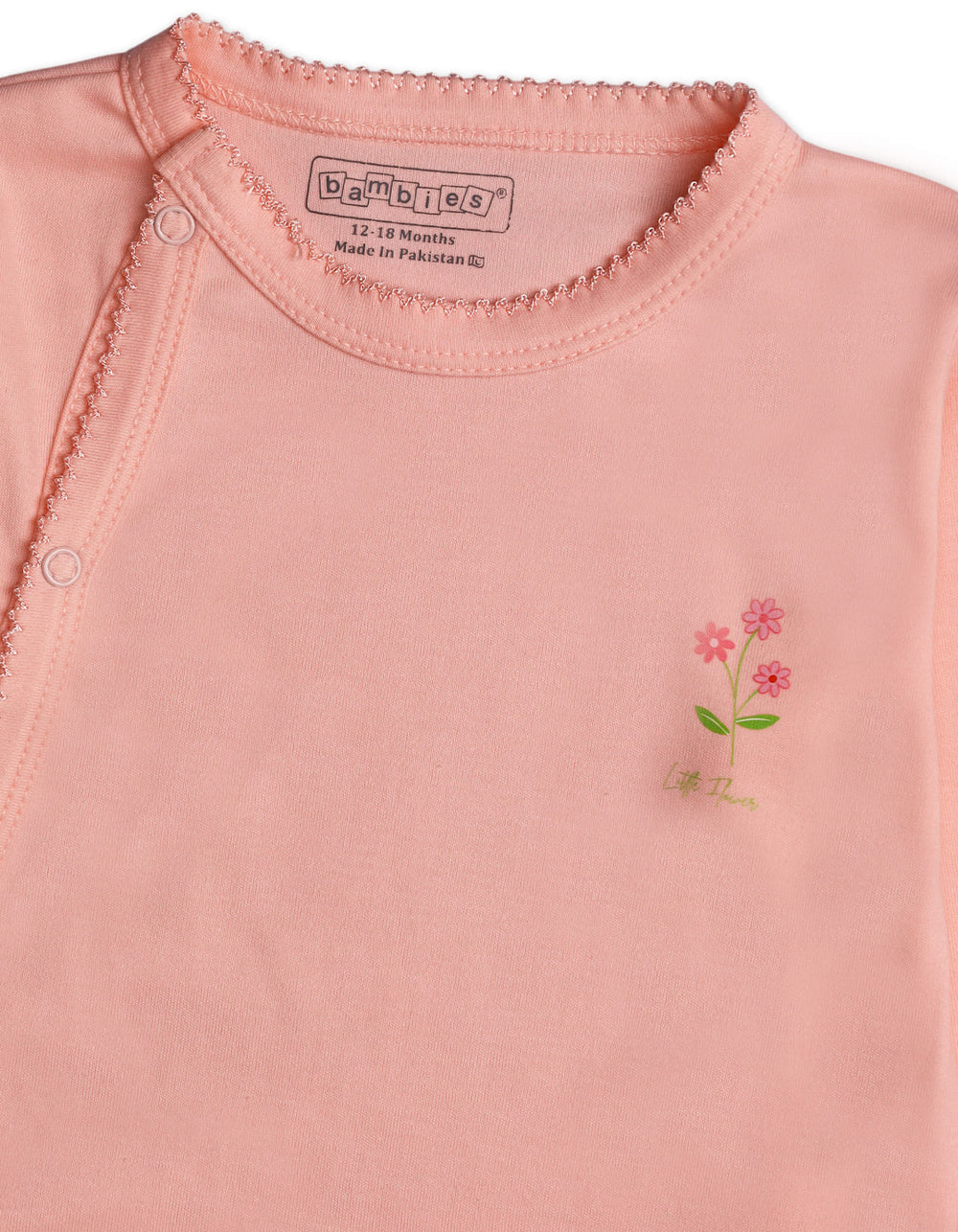 Newborn Girls Footed Sleepsuit Bambies Flower Pink at Zubaidas Official Pakistan