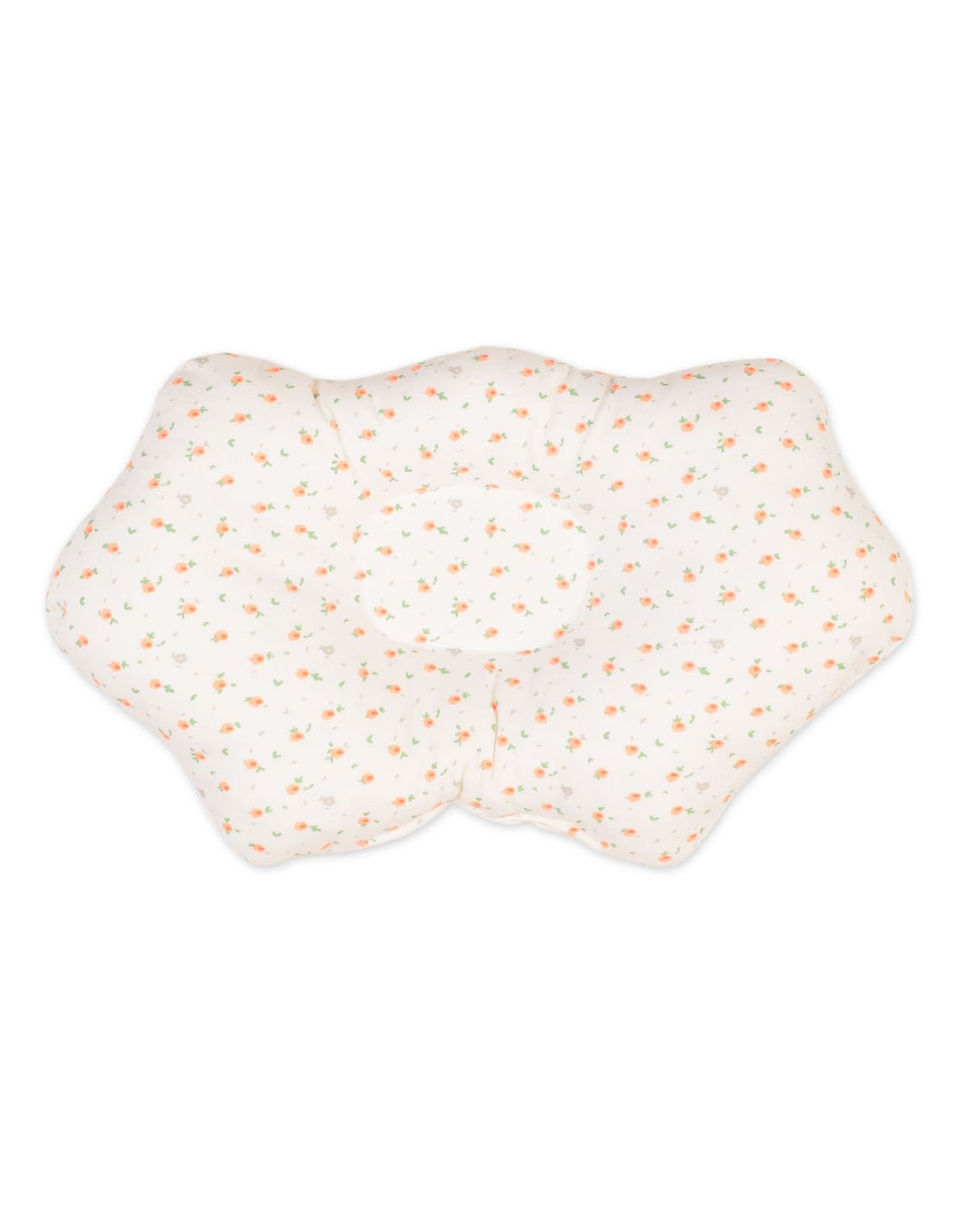 Newborn Girls Head Shaping Pillow Bambies Peach Floral Printed Off White at Zubaidas