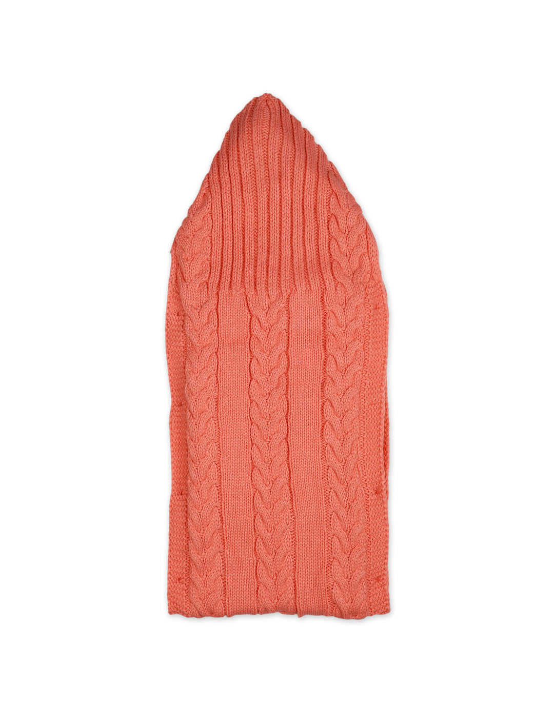 Newborn Girls Hooded Woolen Carry Nest Cable Knit Pattern Peach at Zubaidas Online Pakistan