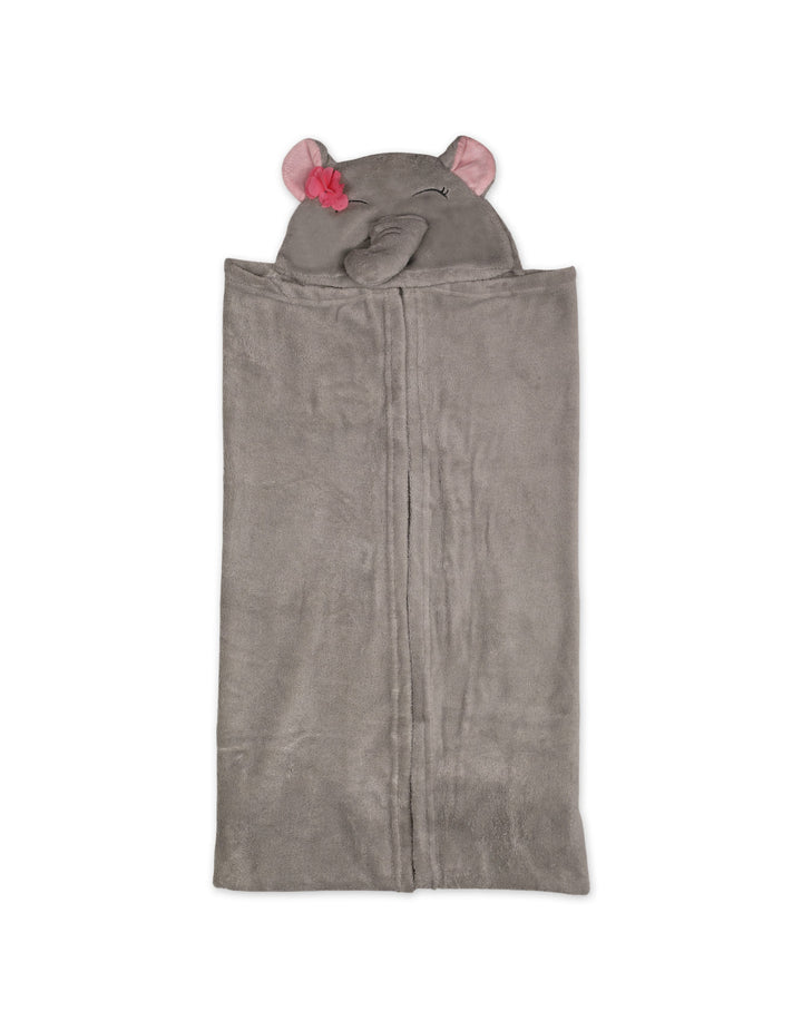 Newborn Girls Hooded Wrapping Blanket Elephant Grey at Zubaidas Official Pakistan