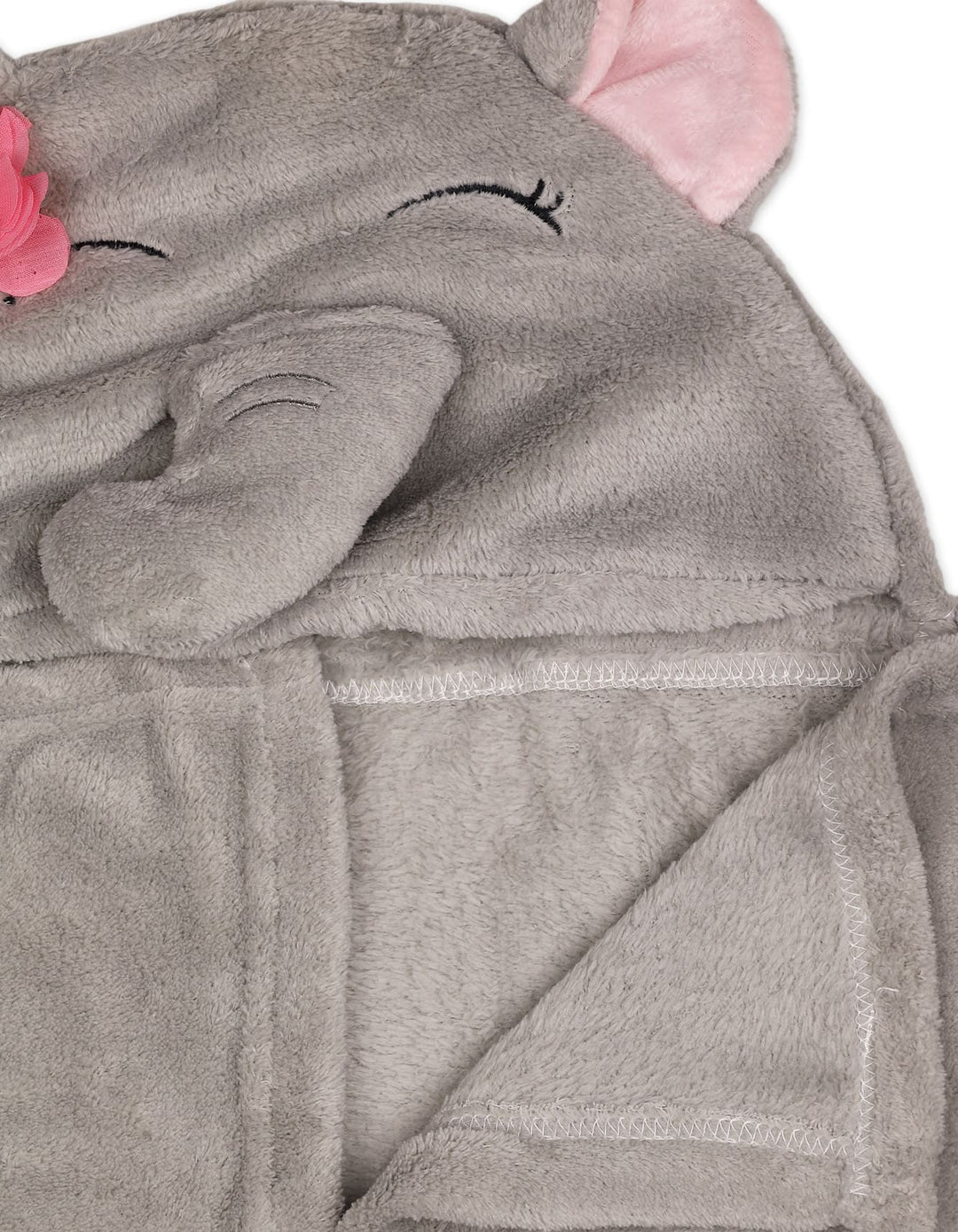 Newborn Girls Hooded Wrapping Blanket Elephant Grey at Zubaidas Online Pakistan