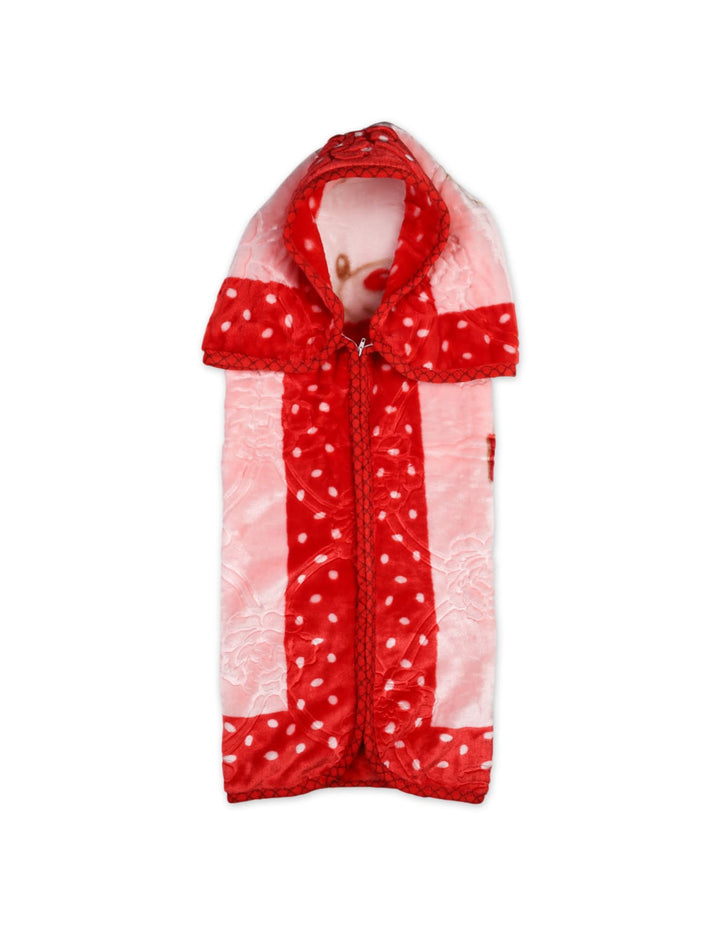 Newborn Girls Hooded Zipper Blanket Bambies Bear Print at Zubaidas