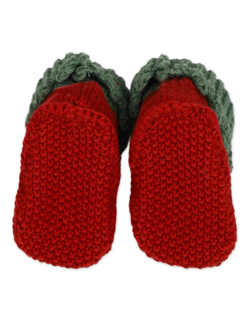 Newborn Girls Knitted Booties Red and Green at Zubaidas Official Pakistan