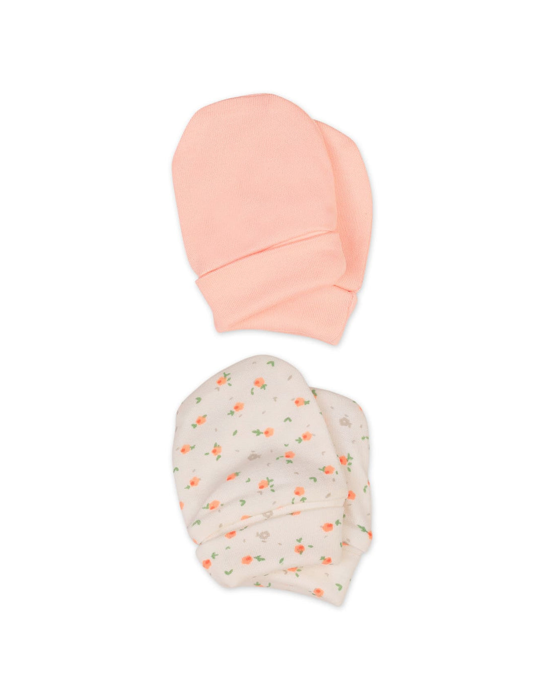 Newborn Girls Mittens Pack of 2 Bambies Peach Floral at Zubaidas
