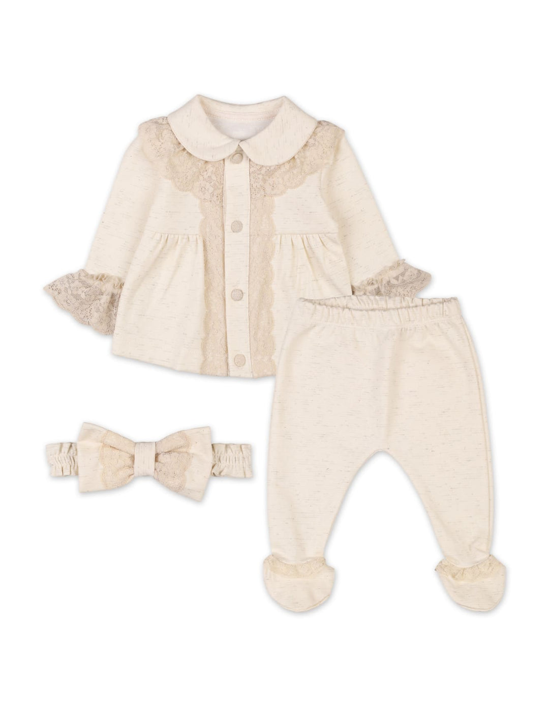 Newborn Girls Suit Beige Premium Turkish Collection at Zubaidas