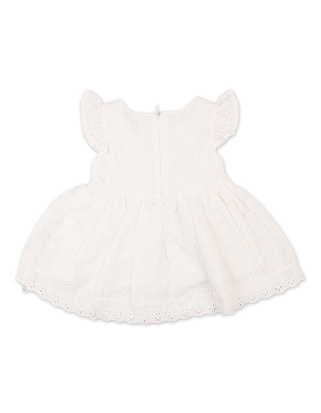 Newborn Girls Summer Dress Pink Flower White Premium Turkish Collection at Zubaidas Online Pakistan