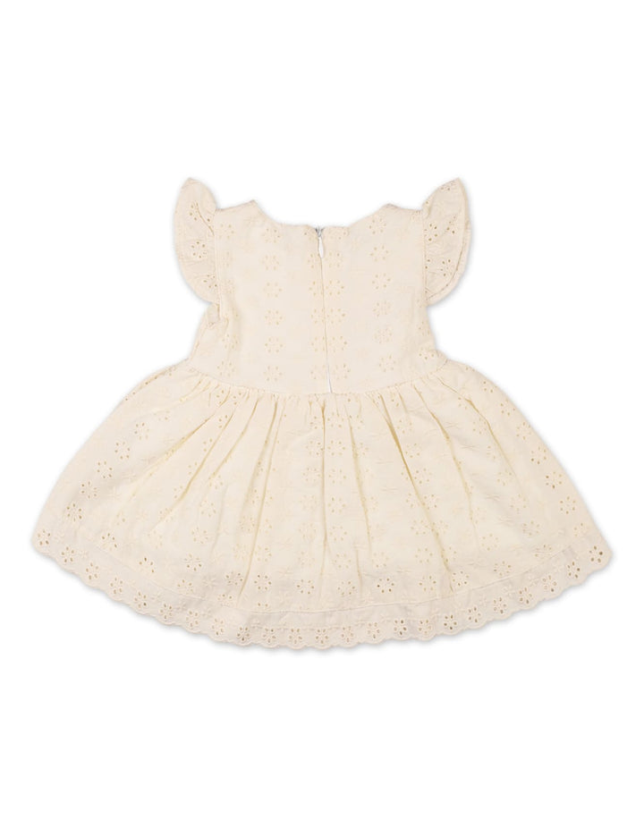 Newborn Girls Summer Dress Red Flower Cream Premium Turkish Collection at Zubaidas Online Pakistan