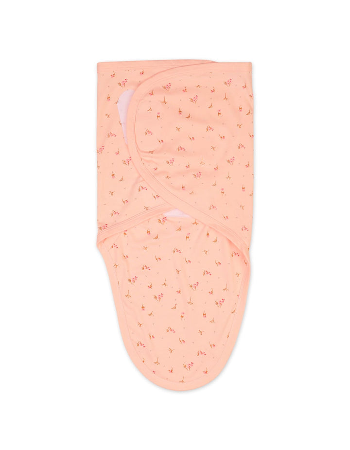 Newborn Girls Swaddling Sheet Bambies Peach Floral Printed Peach at Zubaidas Official Pakistan