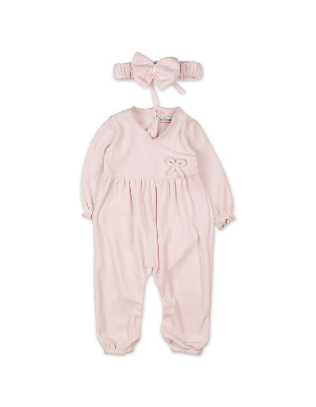 Newborn Girls Winter Romper Bambies Pink with Headband at Zubaidas