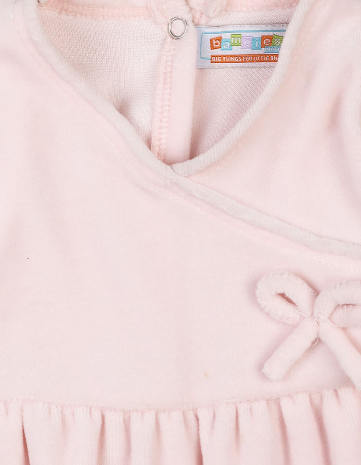 Newborn Girls Winter Romper Bambies Pink with Headband at Zubaidas Online Pakistan