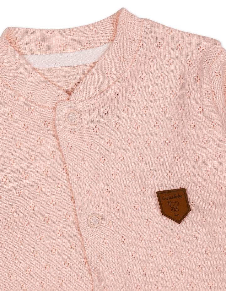 Newborn Girls Winter Romper with Cap Pink at Zubaidas Official Pakistan