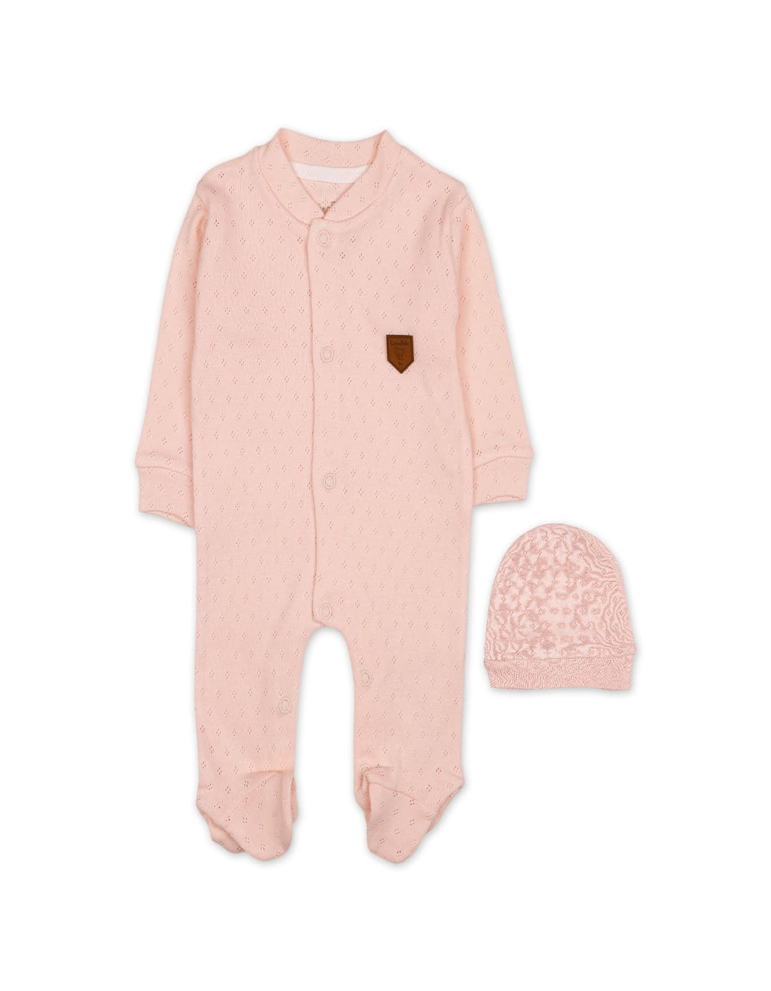 Newborn Girls Winter Romper with Cap Pink at Zubaidas