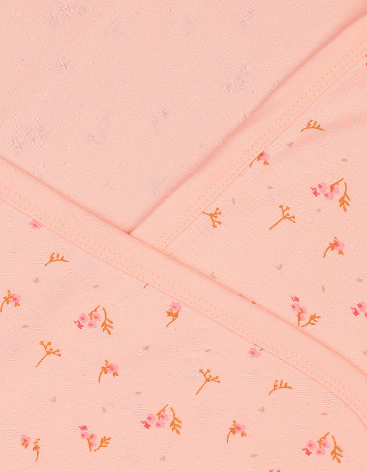 Newborn Girls Wrapping Sheet Bambies Peach Floral Printed Peach at Zubaidas Online Pakistan