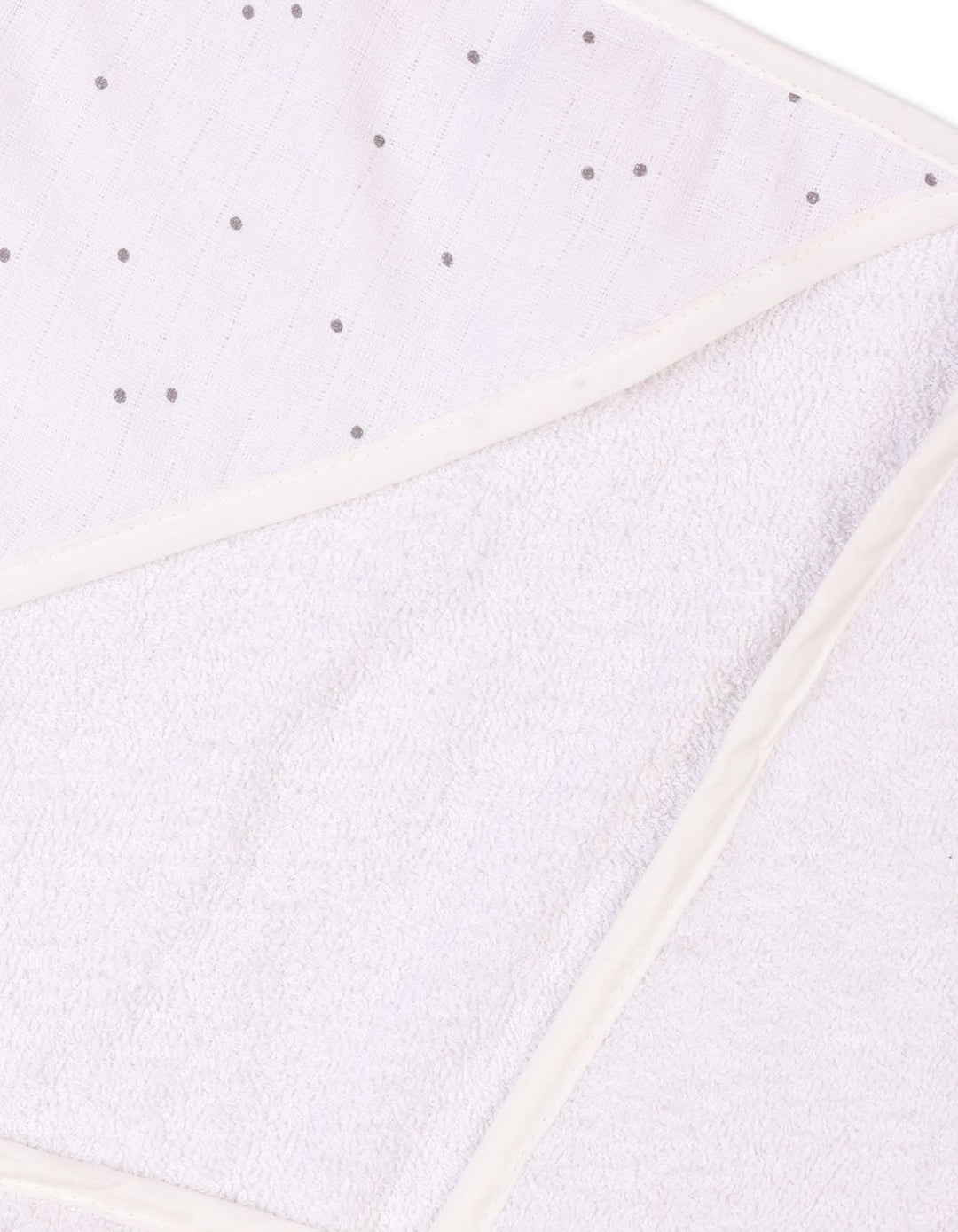 Newborn Hooded Baby Bath Towels Bambies Dotted Printed White at Zubaidas Pakistan