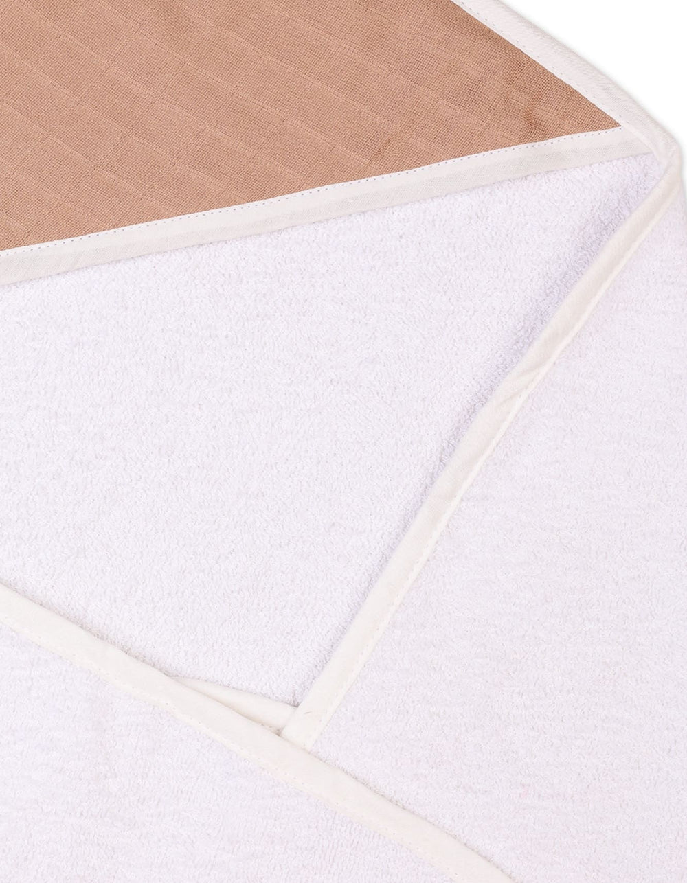 Newborn Hooded Baby Bath Towels Bambies White and Beige at Zubaidas Pakistan