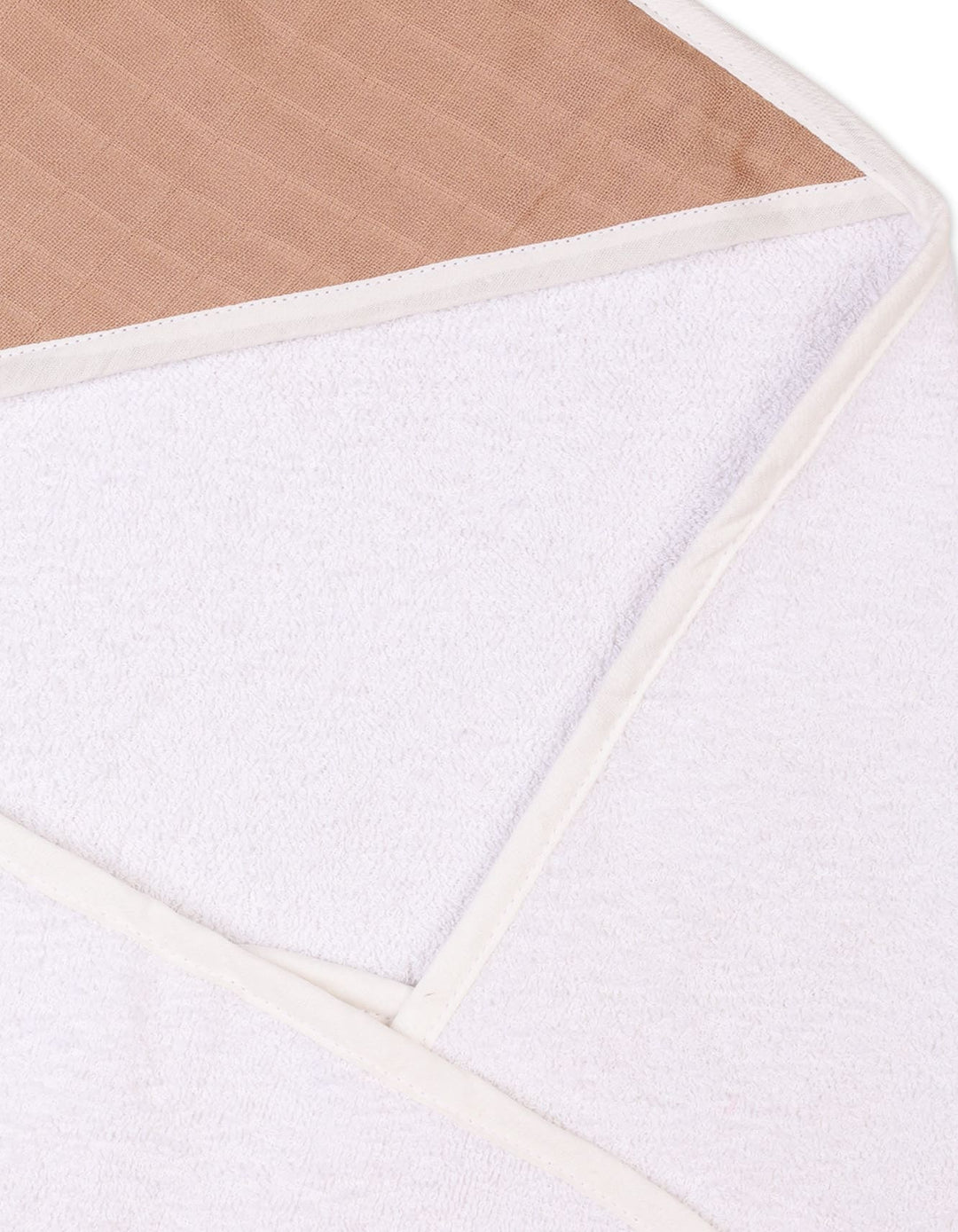 Newborn Hooded Baby Bath Towels Bambies White and Beige at Zubaidas Pakistan