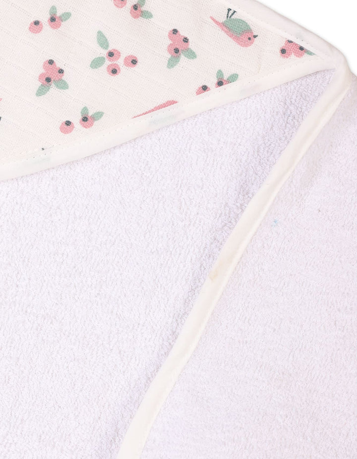 Newborn Hooded Bath Towels Bambies Floral Cream at Zubaidas Pakistan