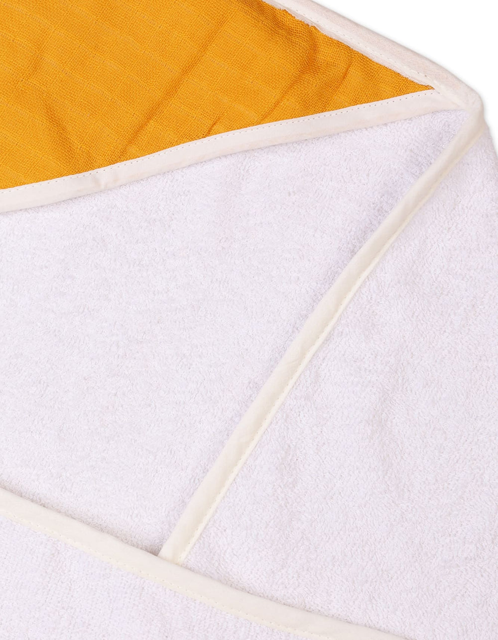 Newborn Hooded Bath Towels Bambies Mustard and White at Zubaidas Pakistan