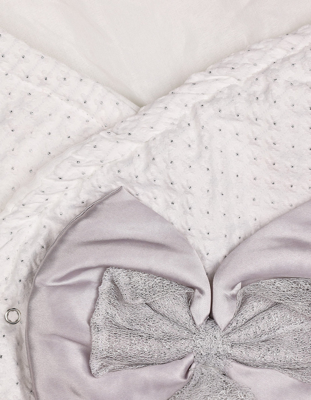 Newborn Hooded Carry Nest Grey Bows White at Zubaidas Online Pakistan