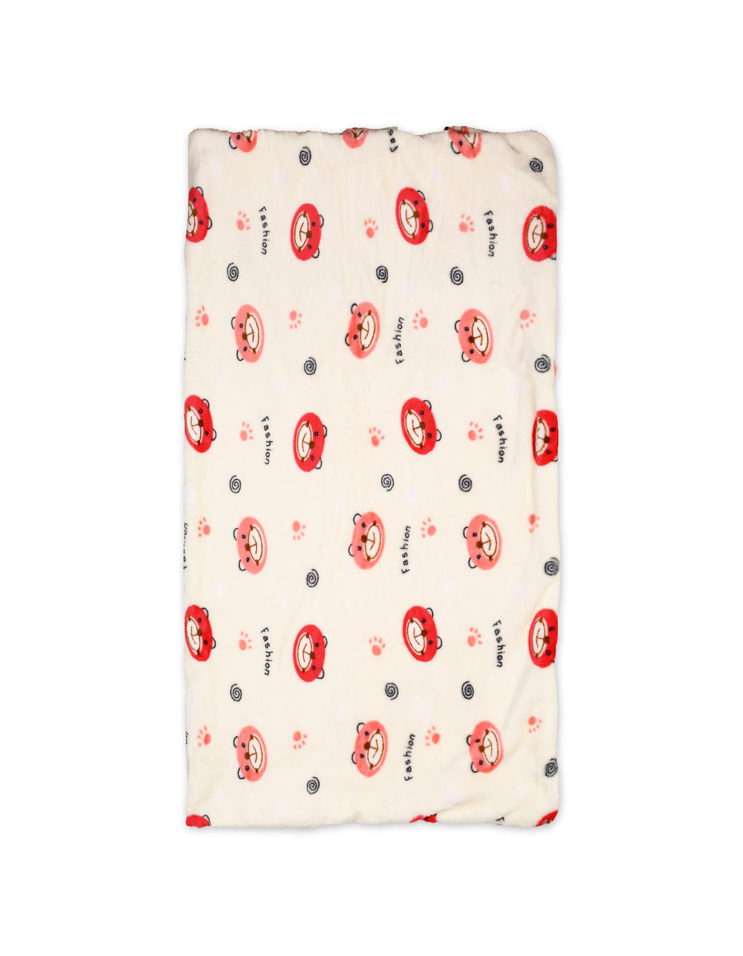 Newborn Hooded Swaddle Blanket Bear Print Cream and Peach at Zubaidas Official Pakistan