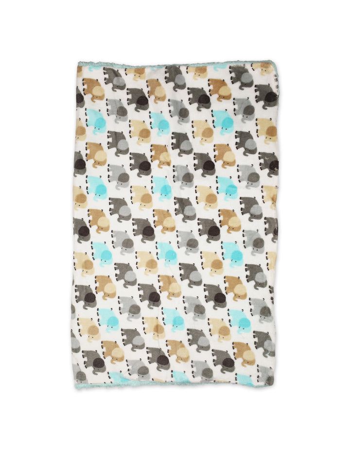Newborn Hooded Swaddle Blanket Elephant White and Mint Green at Zubaidas Official Pakistan