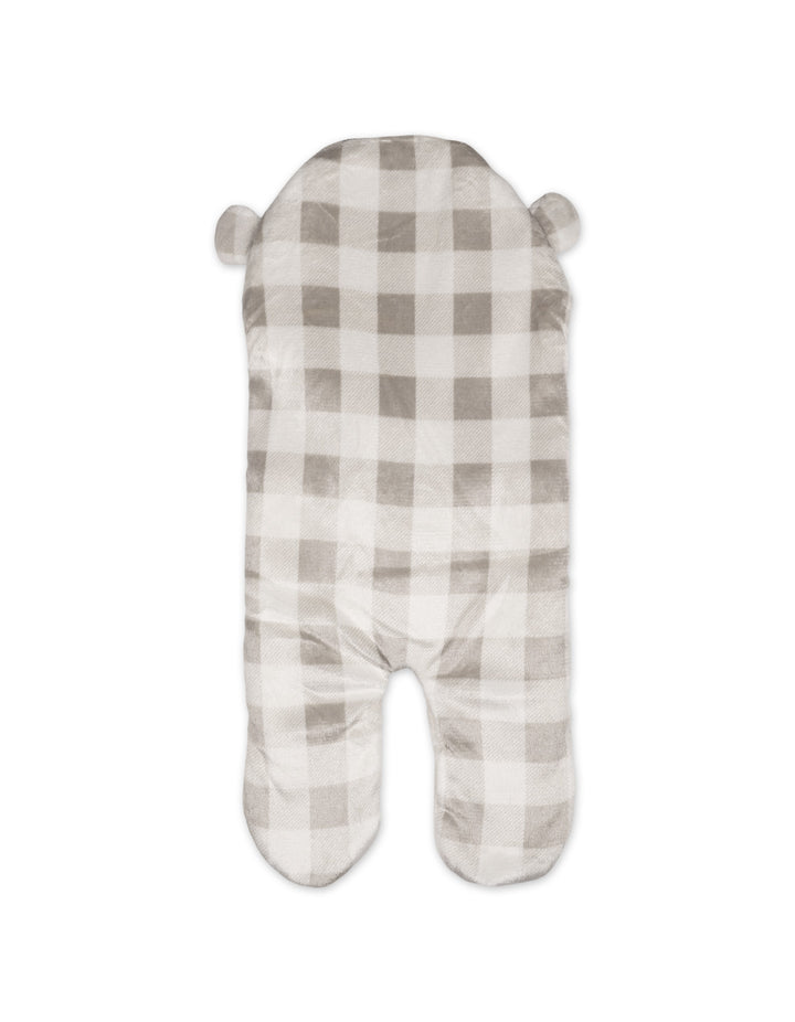 Newborn Hooded Swaddle Buffalo Check Plaid Grey and White at Zubaidas Online Pakistan