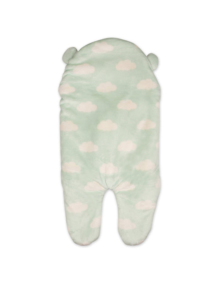 Newborn Hooded Swaddle Cloud Mint Green and White at Zubaidas Online Pakistan