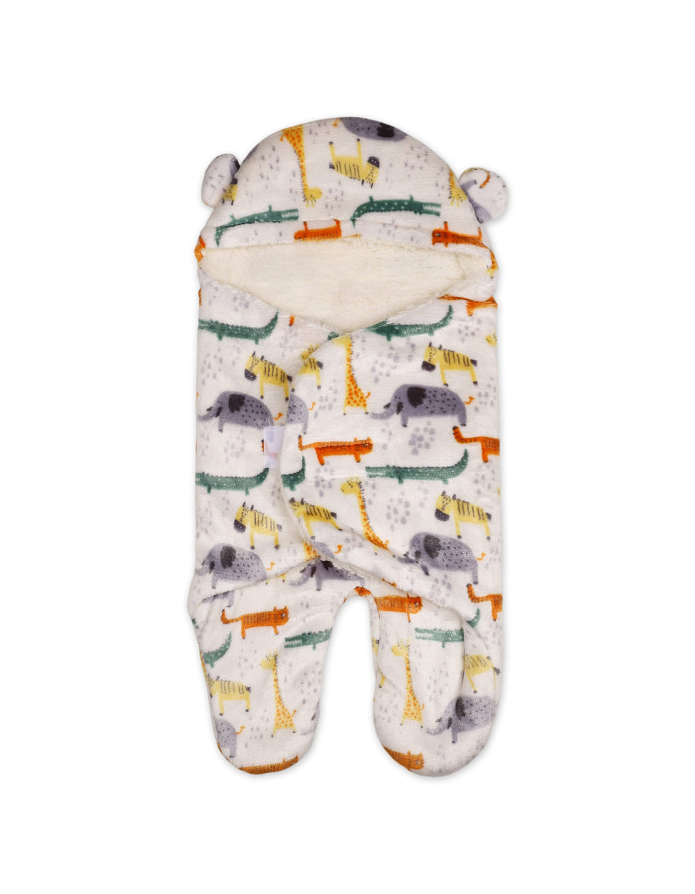 Newborn Hooded Swaddle Safari Animal White at Zubaidas Official Pakistan