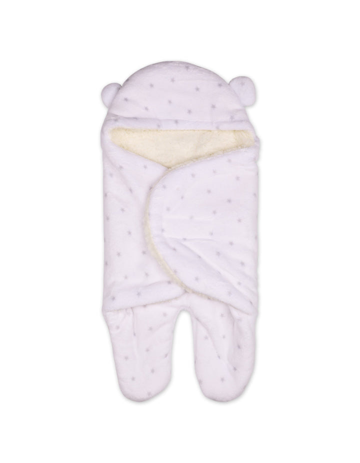 Newborn Hooded Swaddle Star Grey and White at Zubaidas Official Pakistan