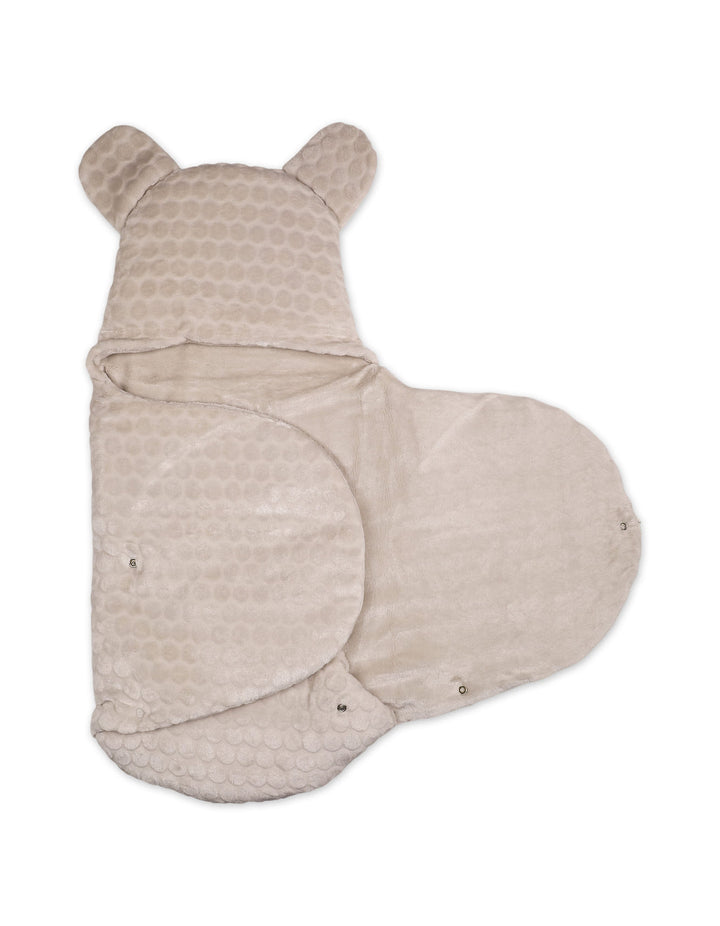 Newborn Hooded Swaddle Wrap Bubbles Beige at Zubaidas Online Pakistan