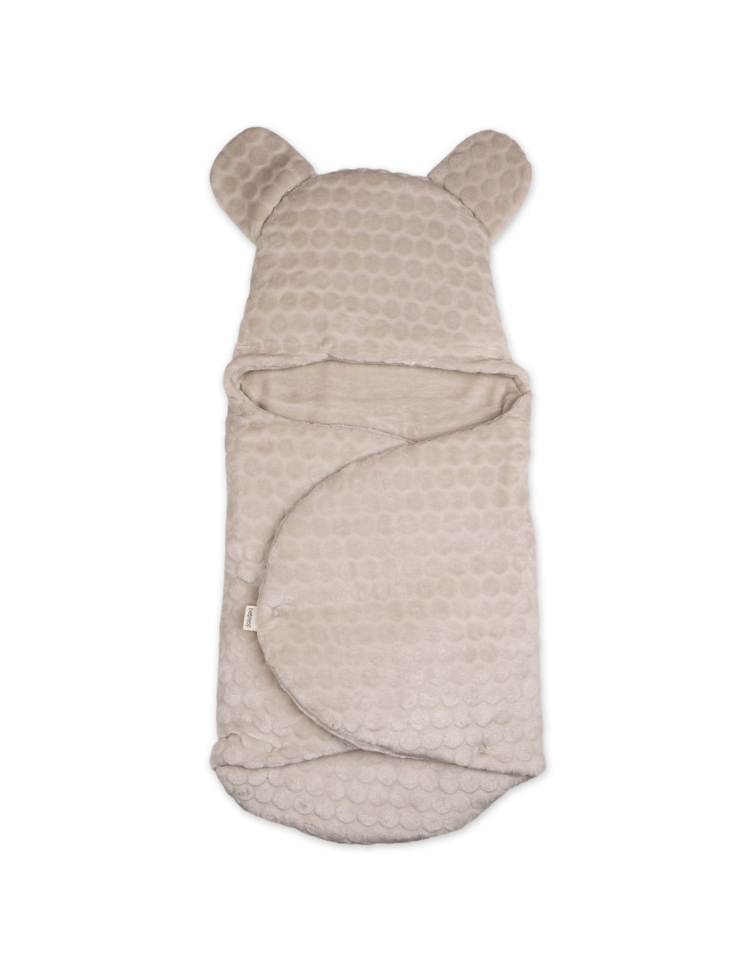 Newborn Hooded Swaddle Wrap Bubbles Beige at Zubaidas