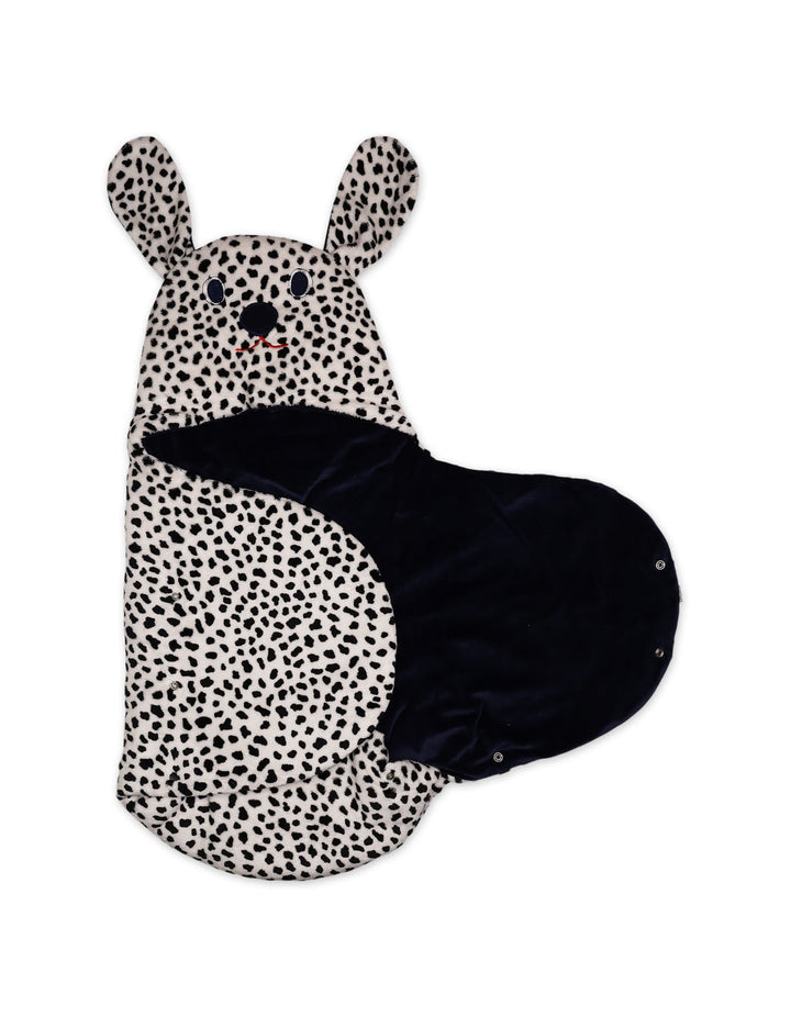 Newborn Hooded Swaddle Wrap Dog Black and White at Zubaidas Online Pakistan