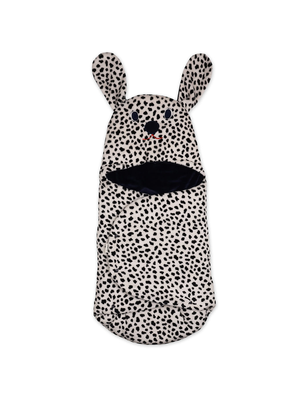 Newborn Hooded Swaddle Wrap Dog Black and White at Zubaidas