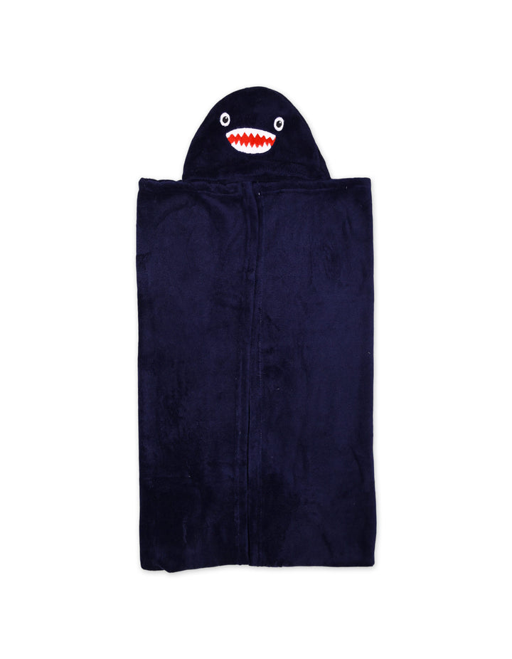 Newborn Hooded Wrapping Blanket Shark Navy Blue at Zubaidas