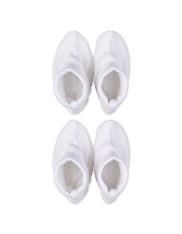 Newborn Pack of 2 Booties Bambies Plain White at Zubaidas