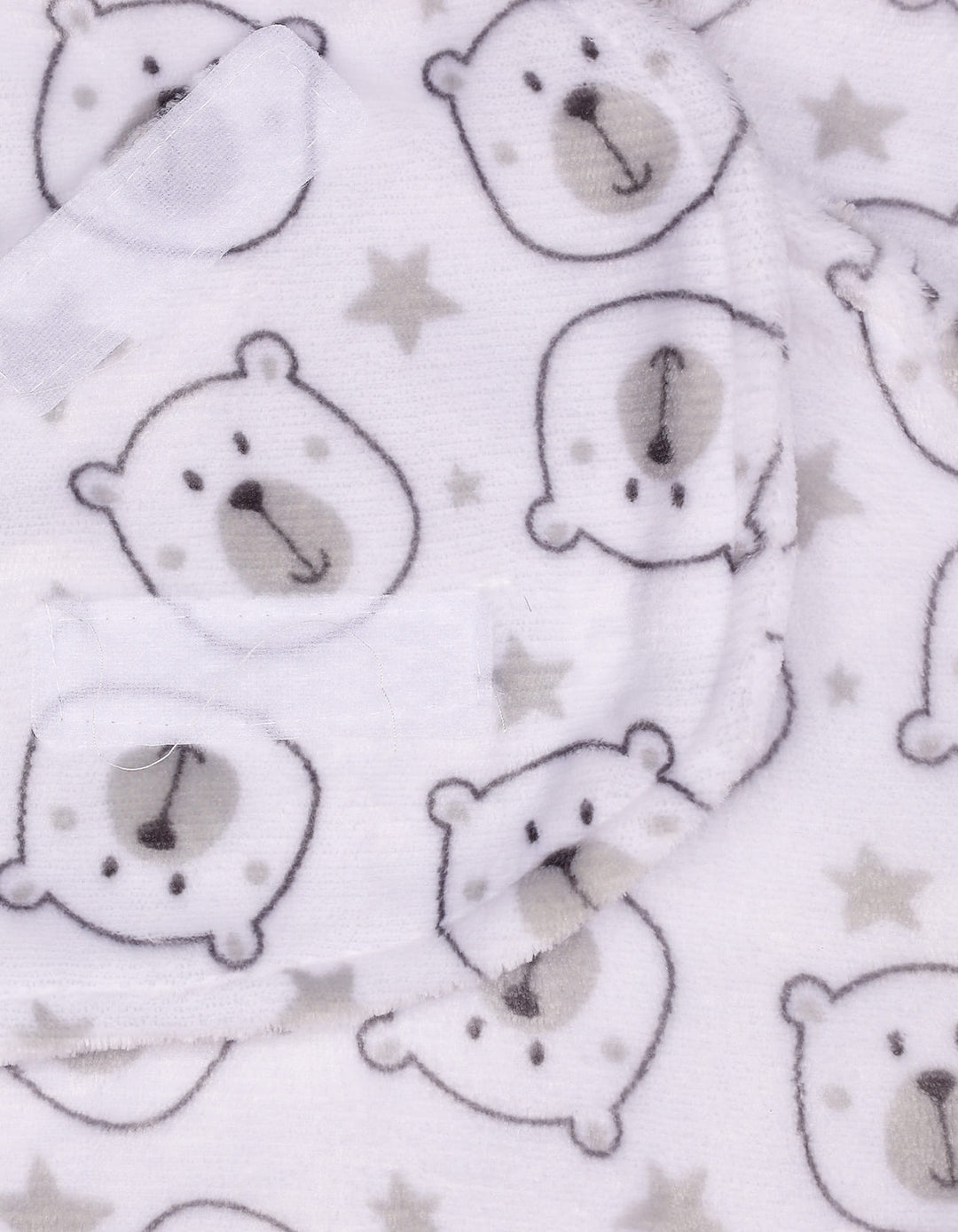 Newborn Plush Swaddle Wrap with Velcro Closure Bear and Stars at Zubaidas Official Pakistan