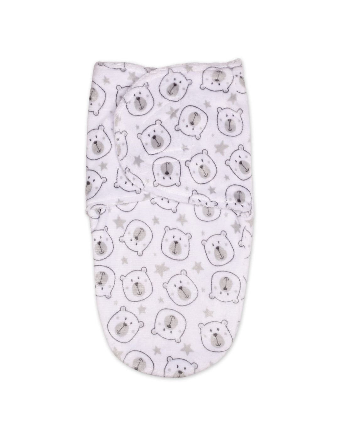 Newborn Plush Swaddle Wrap with Velcro Closure Bear and Stars at Zubaidas Online Pakistan
