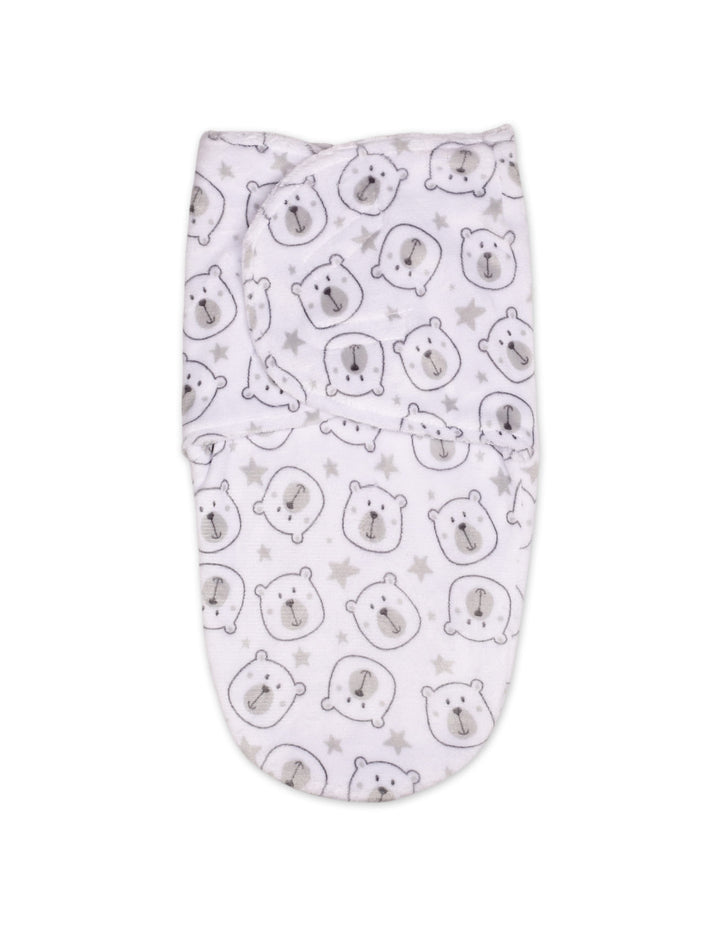 Newborn Plush Swaddle Wrap with Velcro Closure Bear and Stars at Zubaidas Online Pakistan