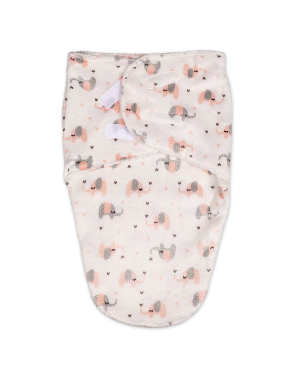 Newborn Plush Swaddle Wrap with Velcro Closure Elephants at Zubaidas Official Pakistan