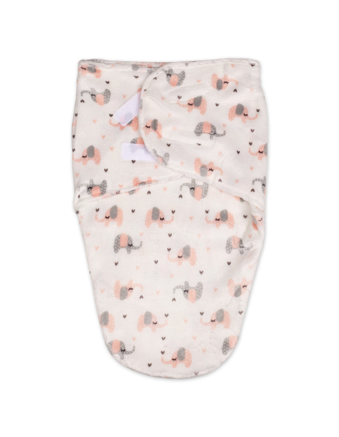 Newborn Plush Swaddle Wrap with Velcro Closure Elephants at Zubaidas Official Pakistan