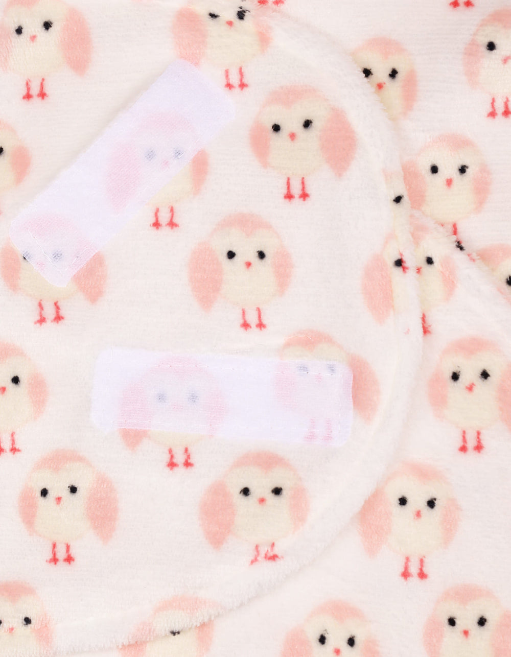 Newborn Plush Swaddle Wrap with Velcro Closure Pink Owl at Zubaidas Pakistan Official Pakistan