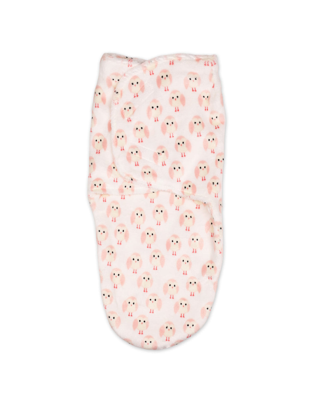 Newborn Plush Swaddle Wrap with Velcro Closure Pink Owl at Zubaidas Pakistan Online Pakistan