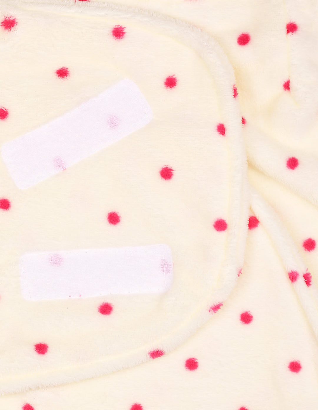 Newborn Plush Swaddle Wrap with Velcro Closure Pink Polka Dots at Zubaidas Online Pakistan