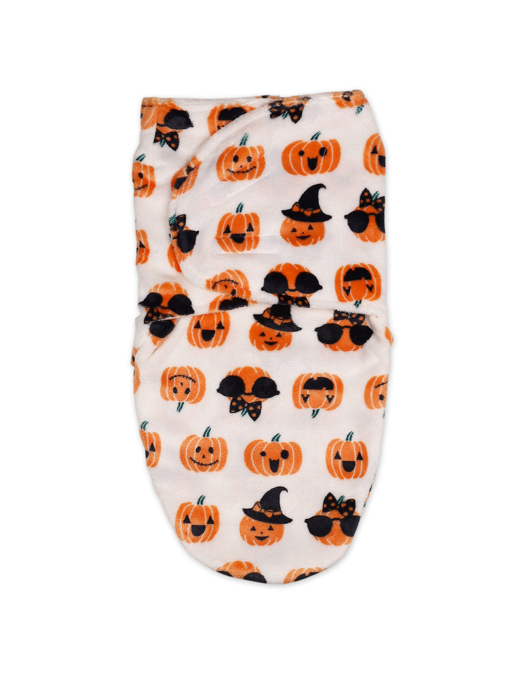 Newborn Plush Swaddle Wrap with Velcro Closure Pumpkins at Zubaidas